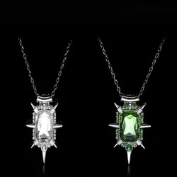 Once Upon A Time Necklace Punk Wicked Witch Zelina Glinda Pendant Green White Crstal Charm Chain Necklaces For Women Men Gifts