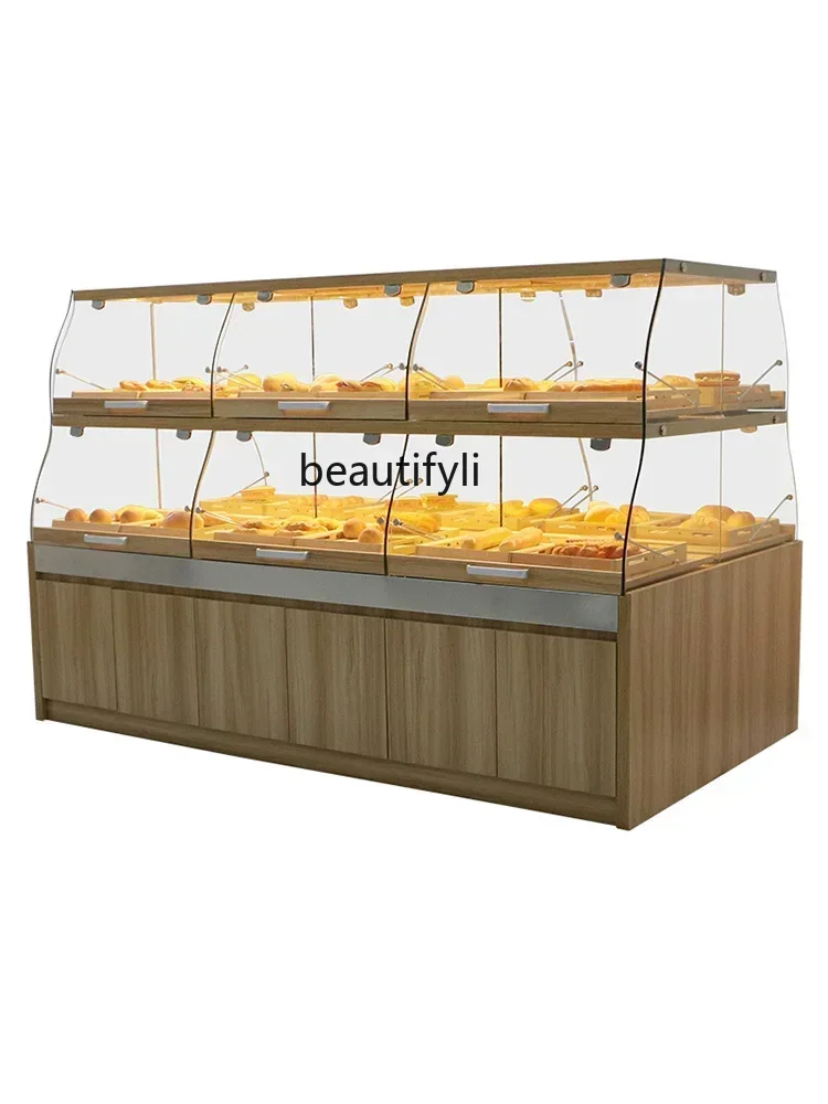 xz1Bread Counter Bread Display Cabinets Toast Rack Nakajima Cabinet Cake Shop Toast Rack Sub-Glass Commercial Drawer Type