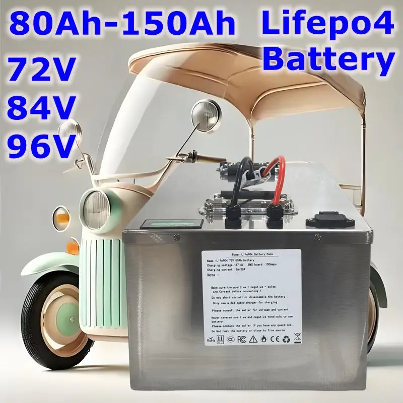 LIFEPO4 battery 72V 84V 96V 80AH 100AH 150AH iron phosphate battery pack with BMS for 7000W EV RV AGV Golf Cart,Eagle Motorcyc