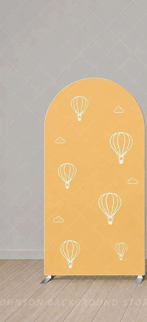 Little Ray of Sunshine Arch Backdrop Cover Set Sun Rainbow Hot Air Balloon Baby Shower Birthday Party Decoration Background