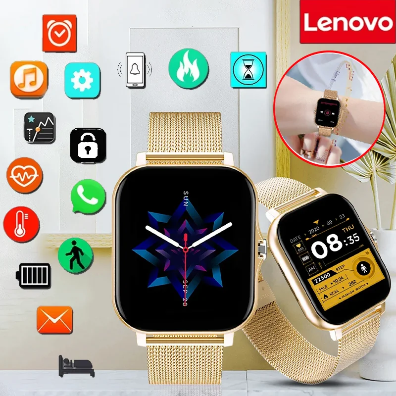 

Смарт-часы Lenovo для мужчин и женщин, умные часы, фитнес-браслет, подарок на день рождения, электронные часы для Android и IOS