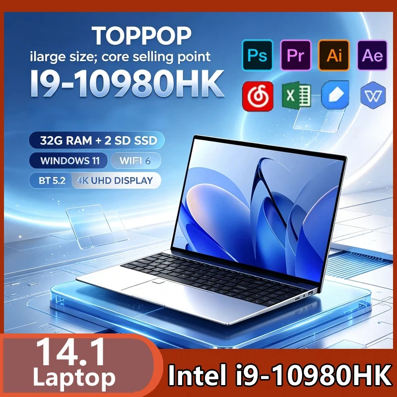 Home Office Windows 11 - แล็ปท็อปบางเฉียบ 14.1 นิ้ว Intel I9-10980HK แรม