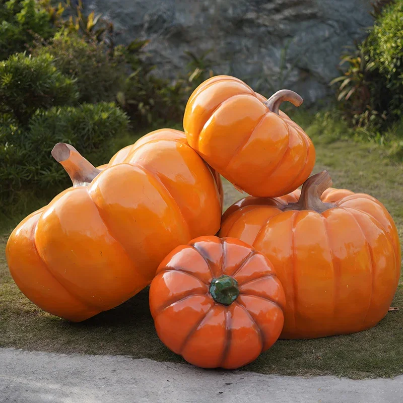 

Large Fiberglass Pumpkin Lantern Outdoor Statue Large Size Outdoor Sculpture Halloween Thanksgiving Sculpture Decoration