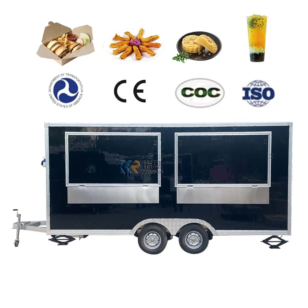 2023 Street Mobile Food Cart China Supplier Colorful Fast Food Trailer Snack Truck Kitchen Equipment Can Be Customized