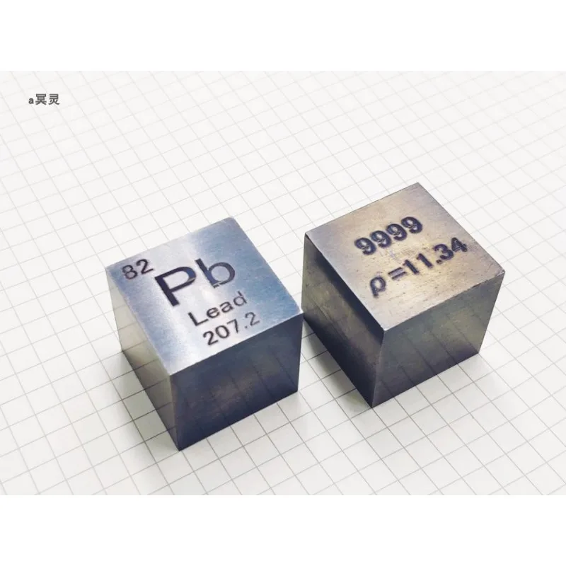 High Purity Pb9999 Metallic Lead Cube 1 Inch Polished Periodic Table Element Specimen for Science Collection Display