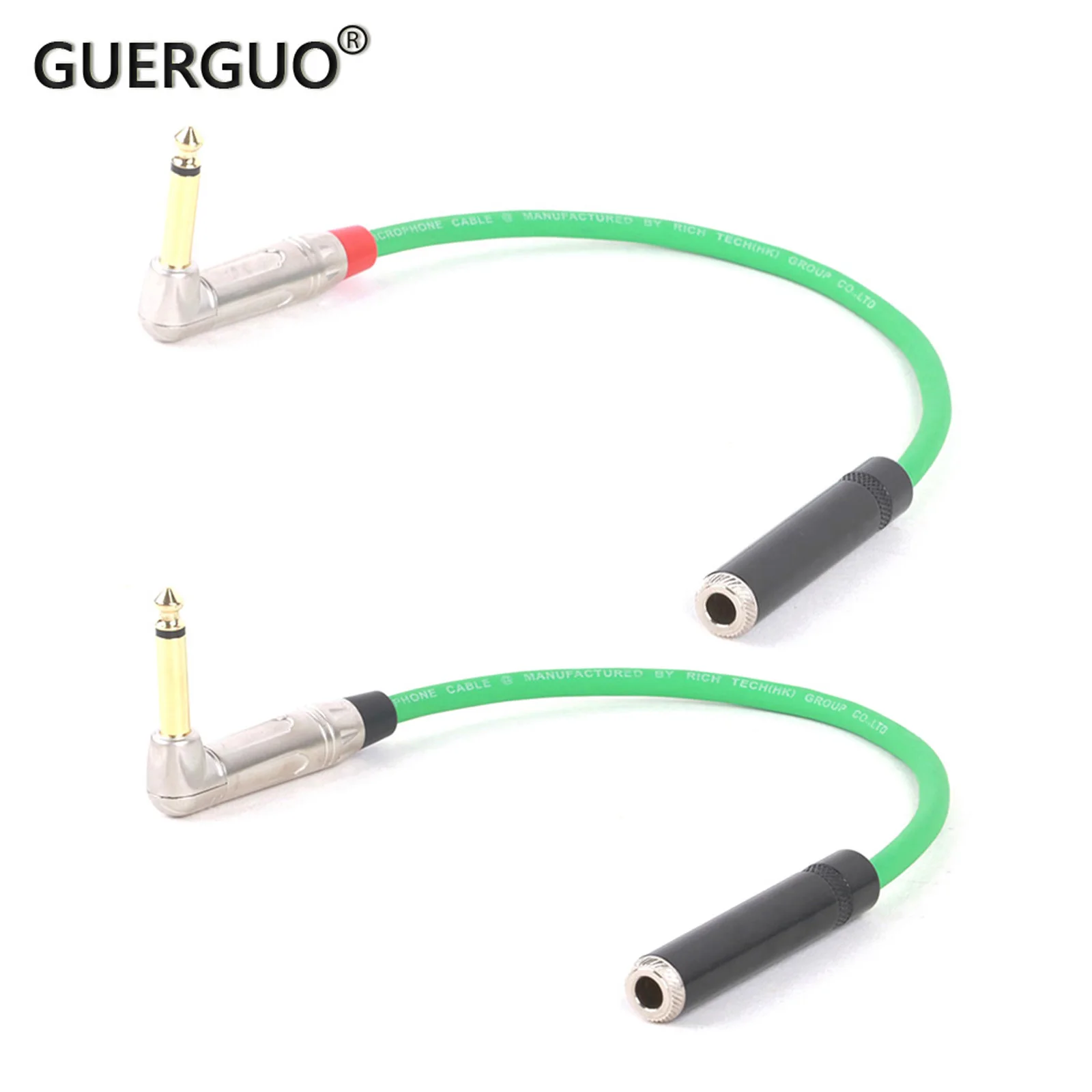 

Right Angle 6.35mm Mono Male Jack to 6.35mm Stereo Female Jack Guitar Cable Instrument Audio Cable For Electric Guitar Mixer Etc