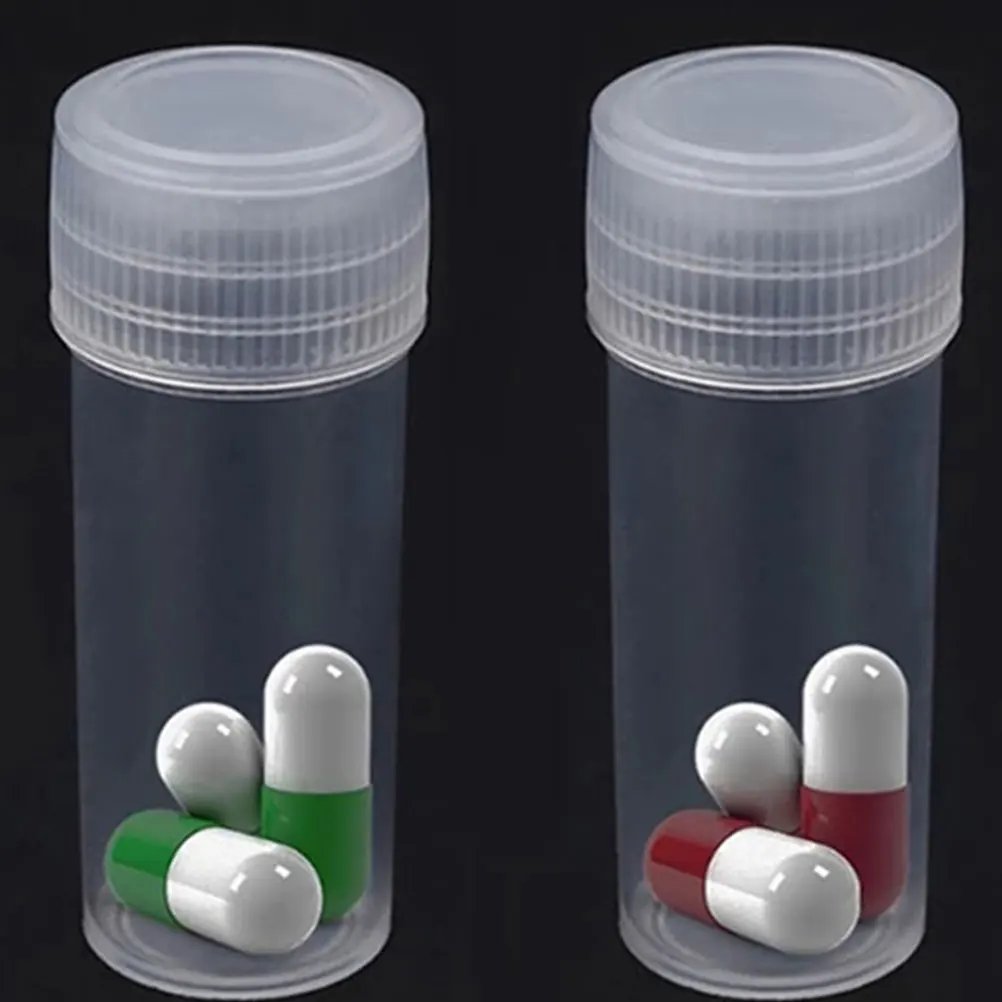 

50pcs Empty Powder Bottles Portable Sample Bottles Small Storage Containers Leakproof Screw Cap Plastic Test Tubes For Travel