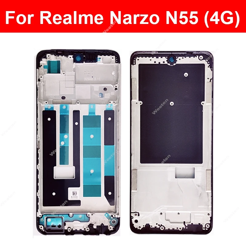 Per Realme Narzo N53 N55 N63 N65 Nota 50 4G 5G Cornice Frontale Custodia LCD Copertura Telaio Lunetta Centrale Parti di Ricambio