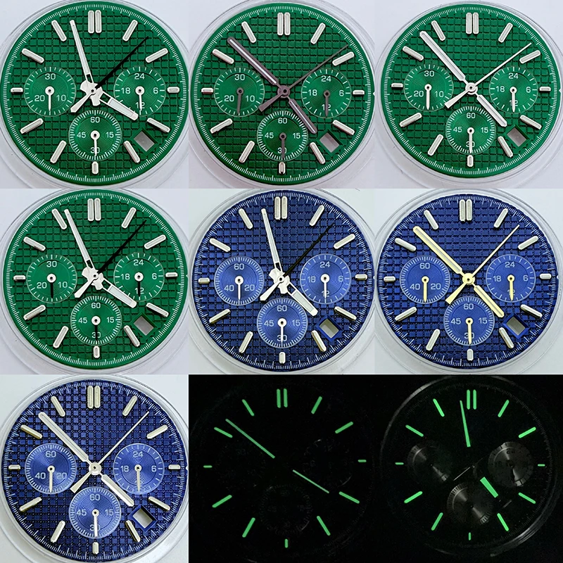 

SmileLife 31.8mm C3 Green Luminous VK63 Quartz Watch Black White Dial Band Suitable Fit VK63 Movement Modified Watch Parts