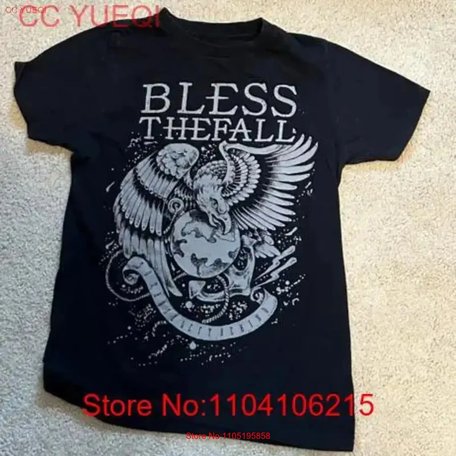 نادر Blessthefall النسر الأسود جميع الحجم لمحبي تي شيرت AM192 خمر غسلها عادية أنيقة امتدت الشارع الشهير