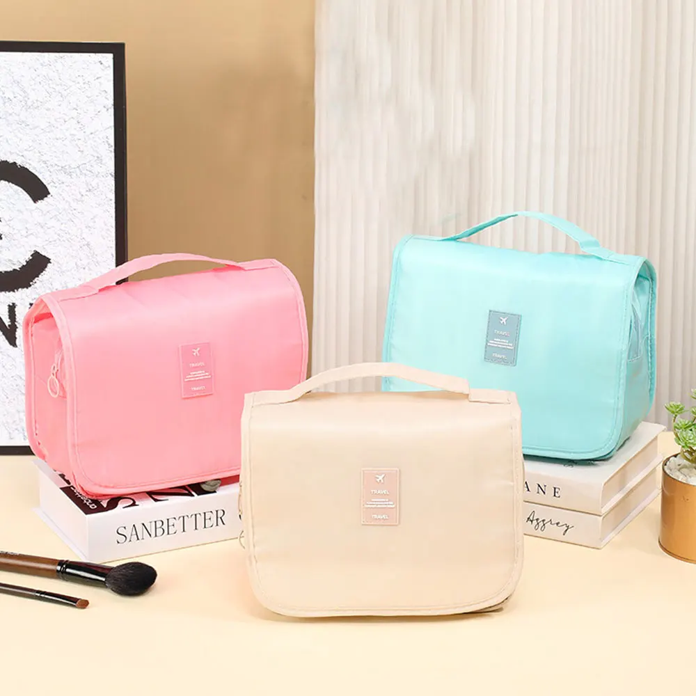 New Korean-Style Toiletry Bag, Waterproof Travel Storage Bag, Large Capacity, Portable, with Hook, Suitable for Men and Women, Makeup Bag