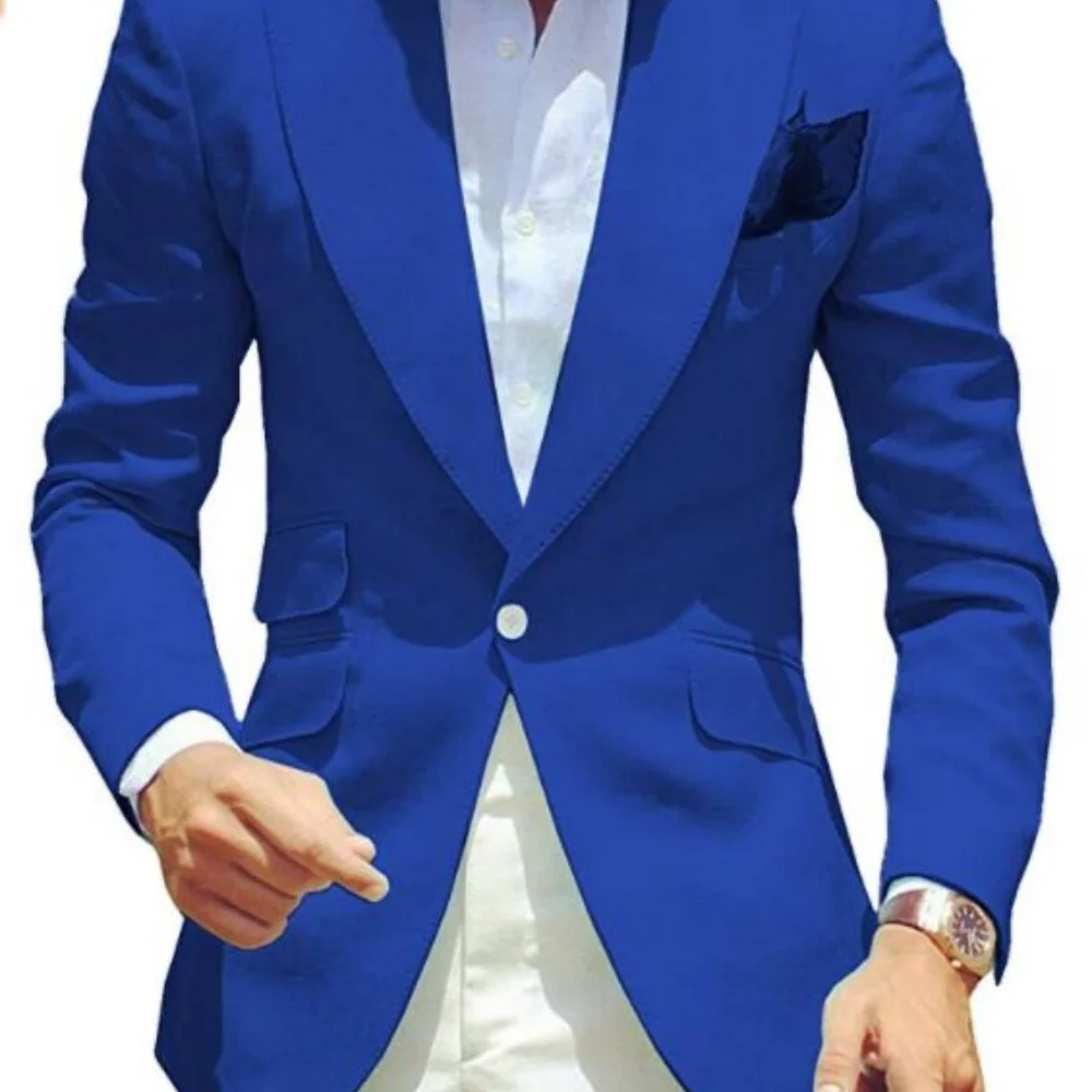 Blazer voor heren Peak Revers Single Breasted Dinerjack Elegant Roken Slim Fit Pak Eén jas voor bruiloft/zakelijk