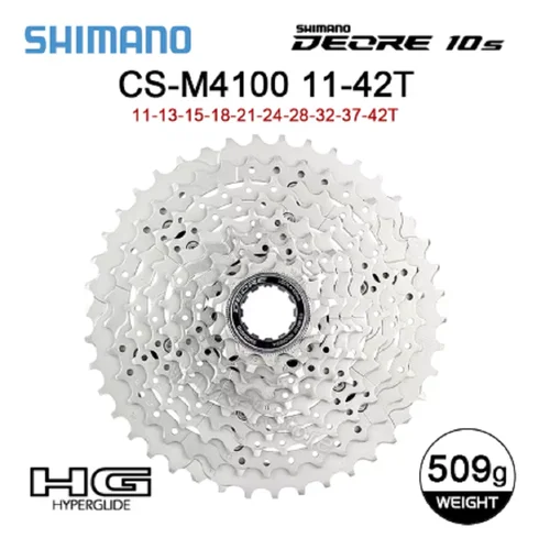 Imagen 1 del producto Deore-Cassette de bicicleta de 10 velocidades M4100 10S, rueda libre para bicicleta de montaña MTB, para bicicleta de carretera Shimano