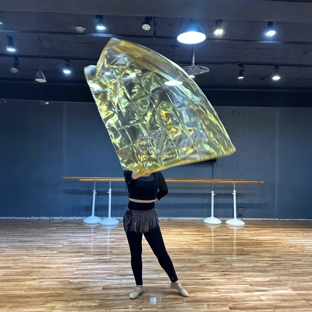 Nuova bandiera Puntelli per la danza Costumi per spettacoli in chiesa 130x115 cm Bandiera di lode Bandiera di culto con bastone telescopico