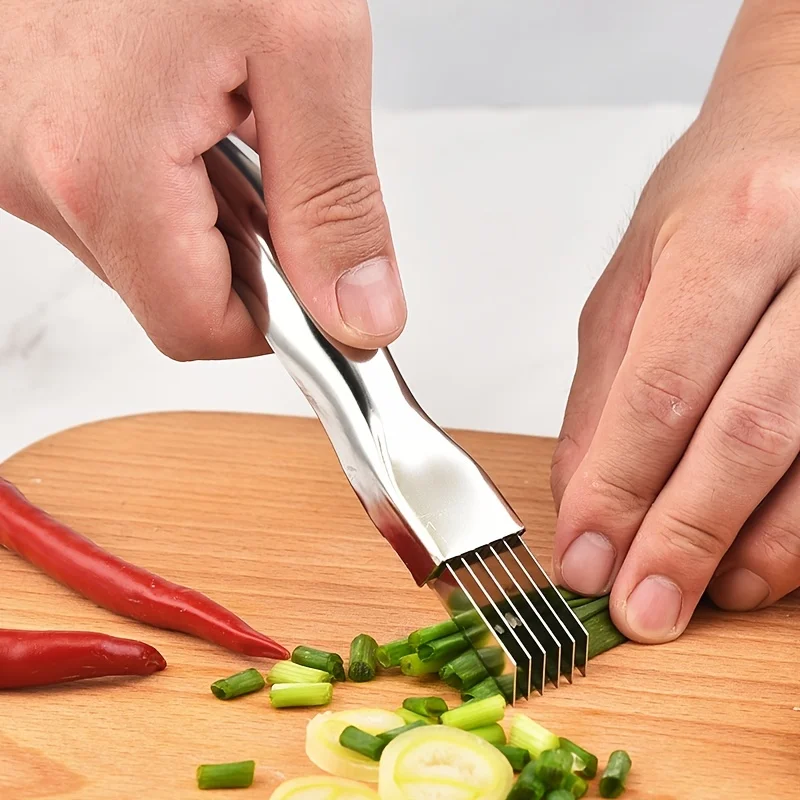 Stainless Steel Chopped Green Onion Knife, Kitchen Tool Slice Cutlery Vegetable Cutter Sharp Scallion Cutter Shred Knife