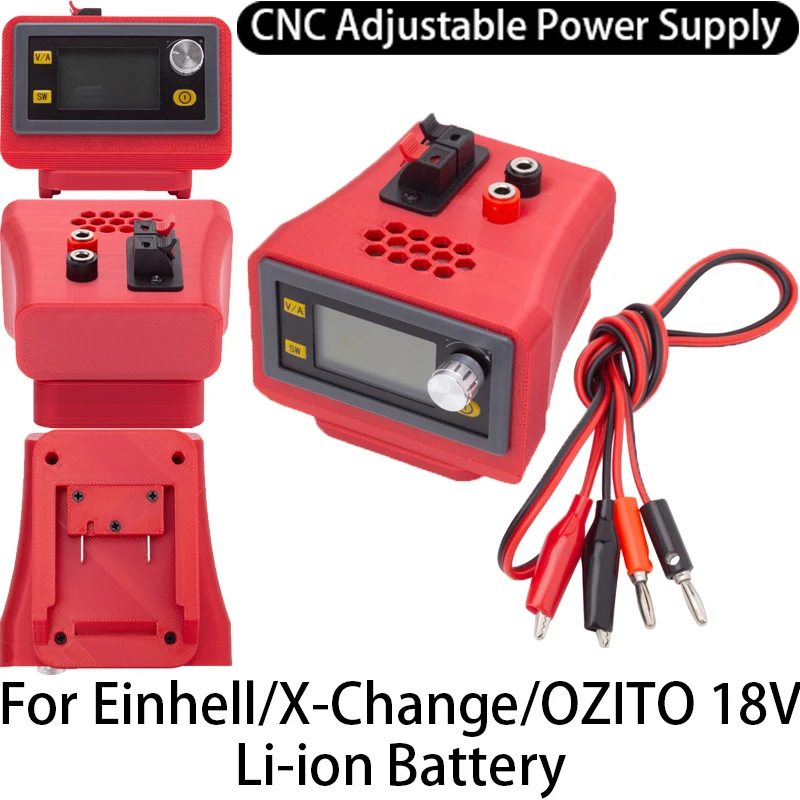 CNC adjustable power supply for Einhell/X-Change/OZITO 18V Li-ion battery Adapter voltage control CNC adjustable DC power supply