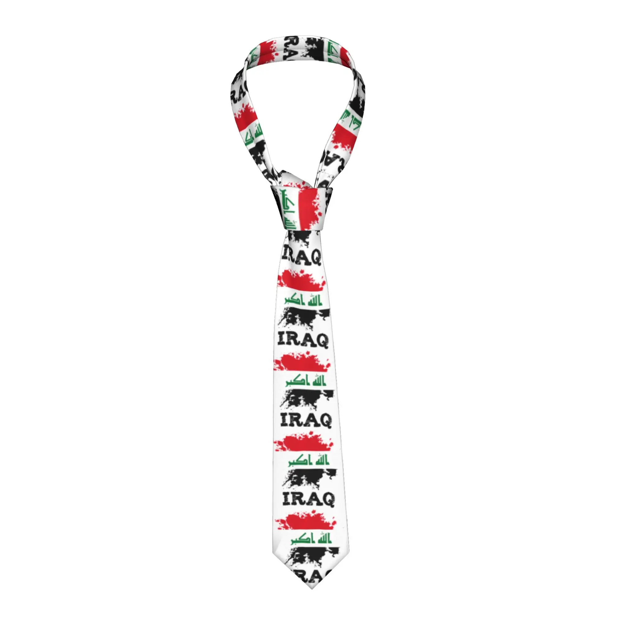 Iraq Flag Iraqi  Tie  Wedding Party Neck Ties Classic Elegant Neck Tie For Adult Custom Collar Tie Necktie Gift Idea