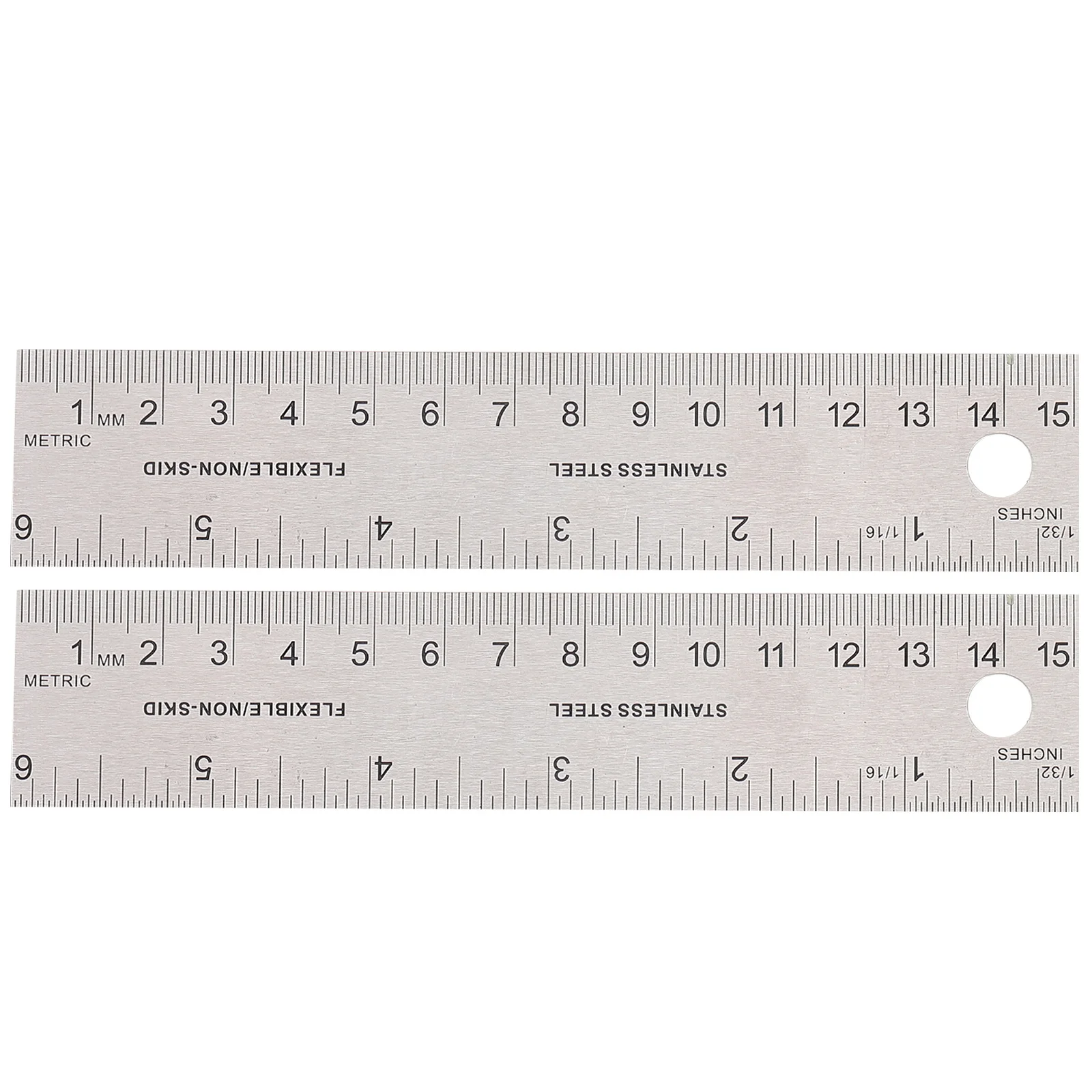 2Pcs Soft Cork Back Rulers Professional Stainless Steel Measuring Tools for Drawing Engineering Architecture Design