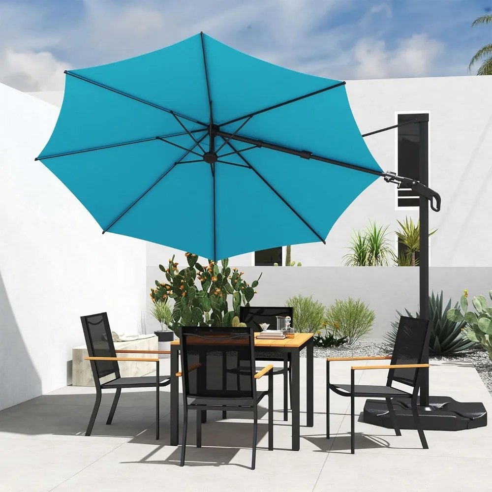 

10FT Vienna Offset Patio Umbrella Outdoor Cantilever Umbrella with 360° Rotation Design and Easy Tilt Adjustment UV, Customized