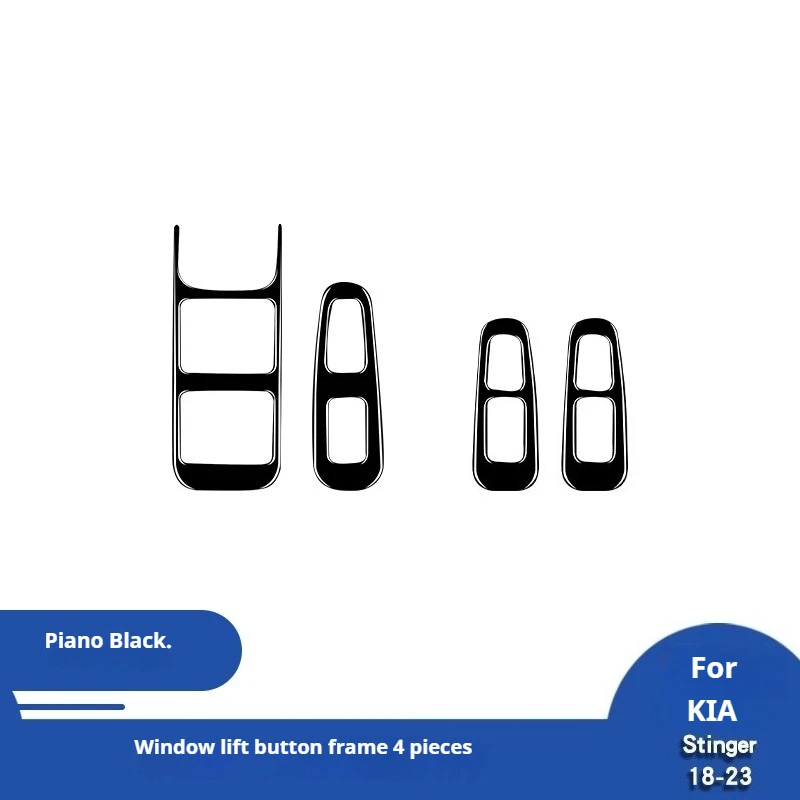 

For Kia 18-23 Stinger Piano Black Window Lifting Panel Decorative Sticker Interior Modification Accessories
