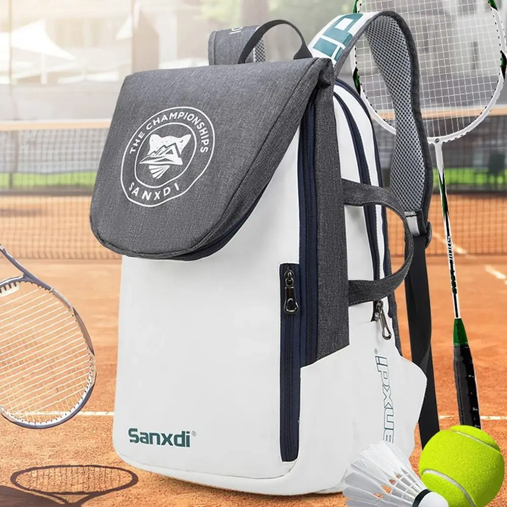 Saco de tênis segurar 1-2 raquete de armazenamento saco de esportes, mochila para raquetes de tênis badminton squash, bolas e acessórios esportivos