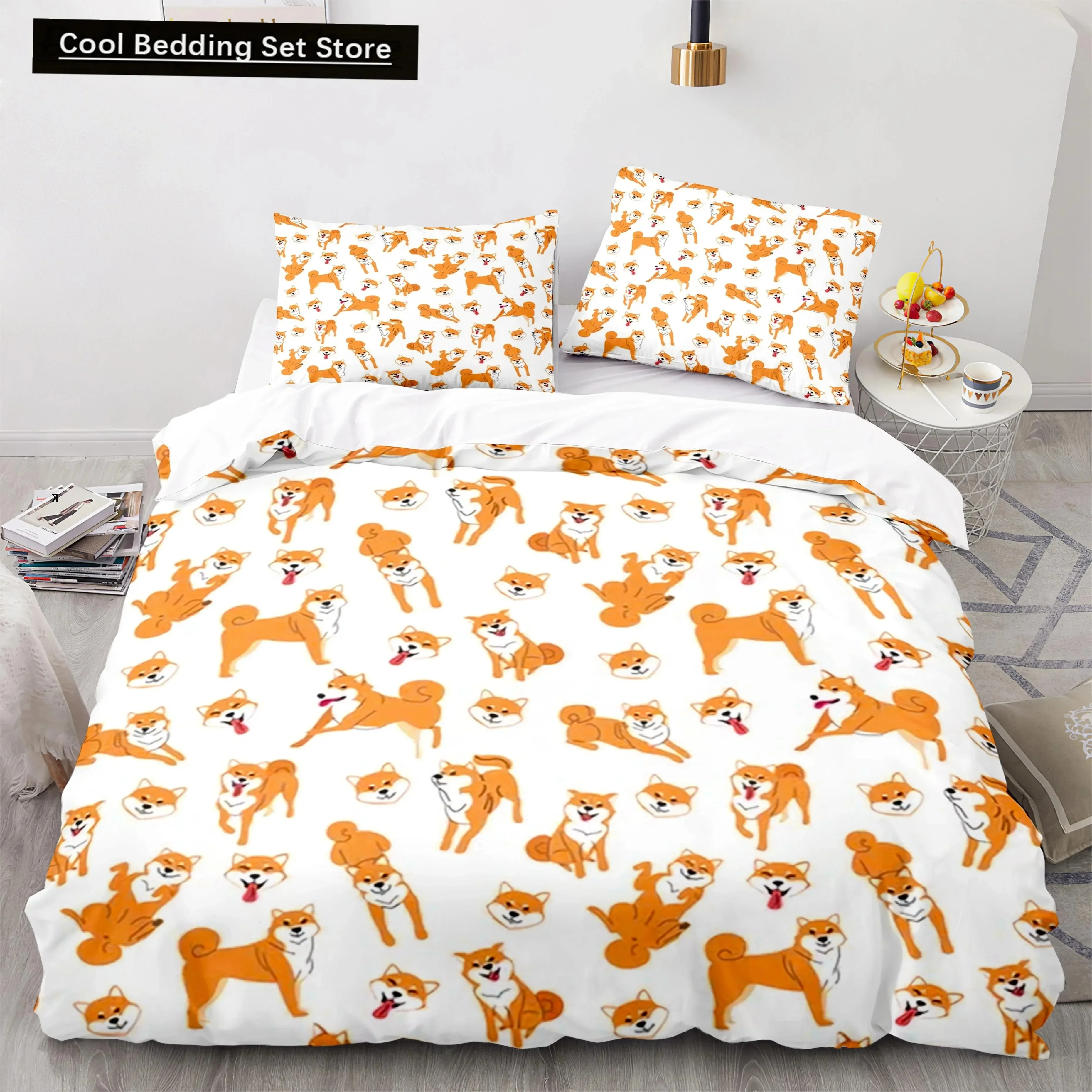 

3D Cartoon Dog Animals Duvet Cover King Queen Size Lovely Pet Puppy Bedding Set for Boys Girls Fashion Polyester Quilt Cover