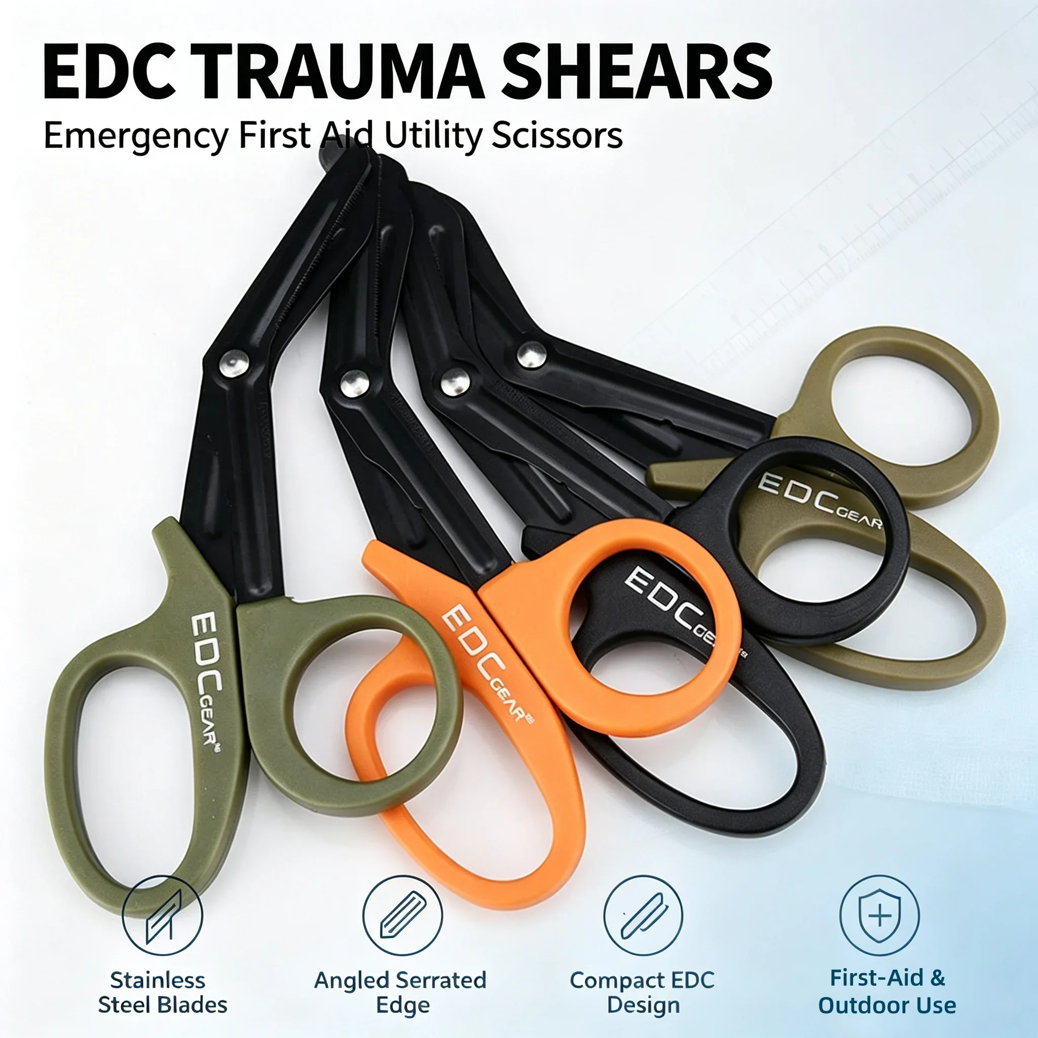 7.5 Inches Premium Stainless Steel Trauma Shears for Left and Right Hand - Non-Stick Coated Blades Medical Scissors