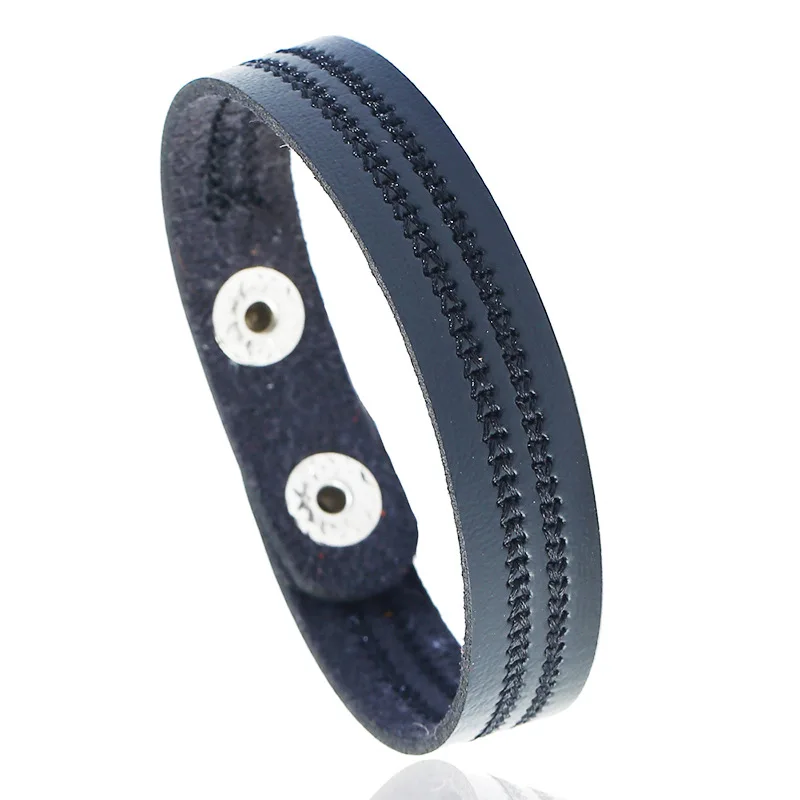 Vintage Computer Embroidery Leather Wrap Cord Cuff Bracelet For Hand Wrist Wristband Men Woman Punk Bangle Couple Jewelry Gift