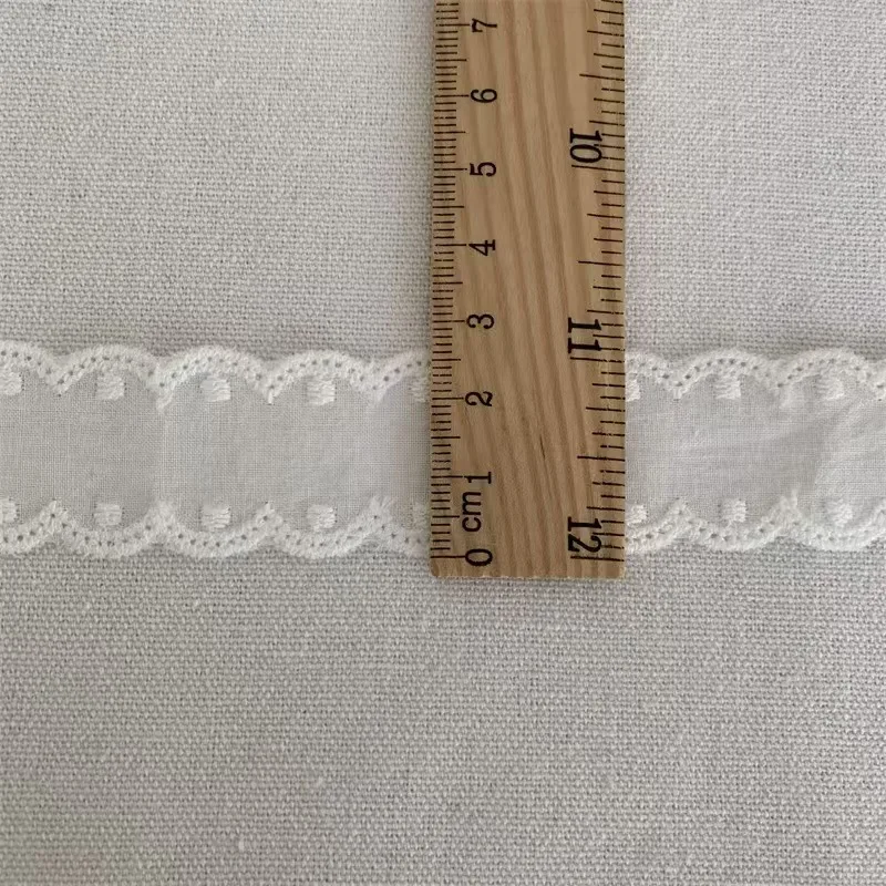 Cotton lace fabric for sewing, white and beige color, sewing fabric for clothing, wedding decoration, home stickers, 3 yards/lot