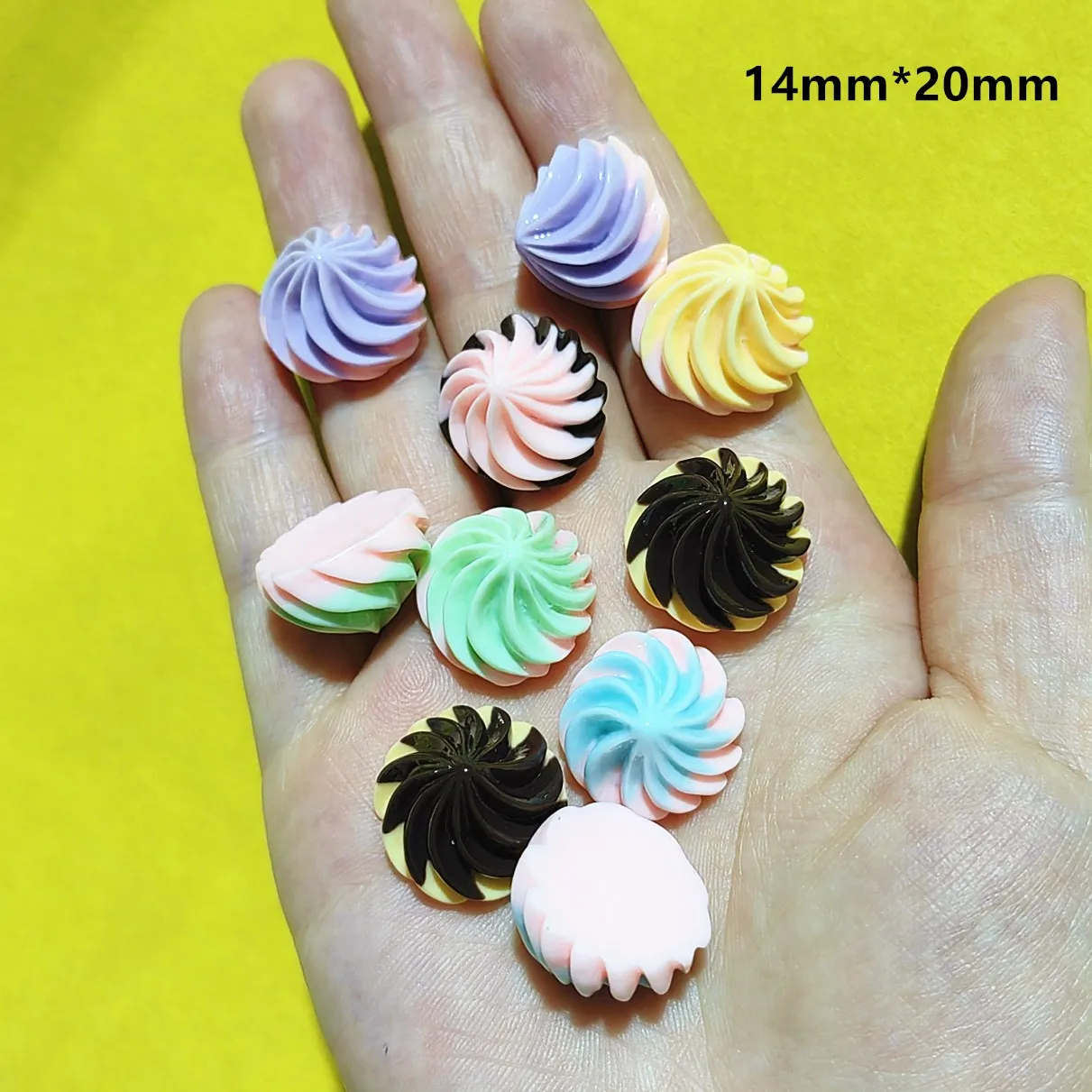 10 teile/beutel Kawaii Creme Candy Miniatur Dekor Harz Marin Zucker DIY Dekor Telefon Fall Dekoration – Detail 2