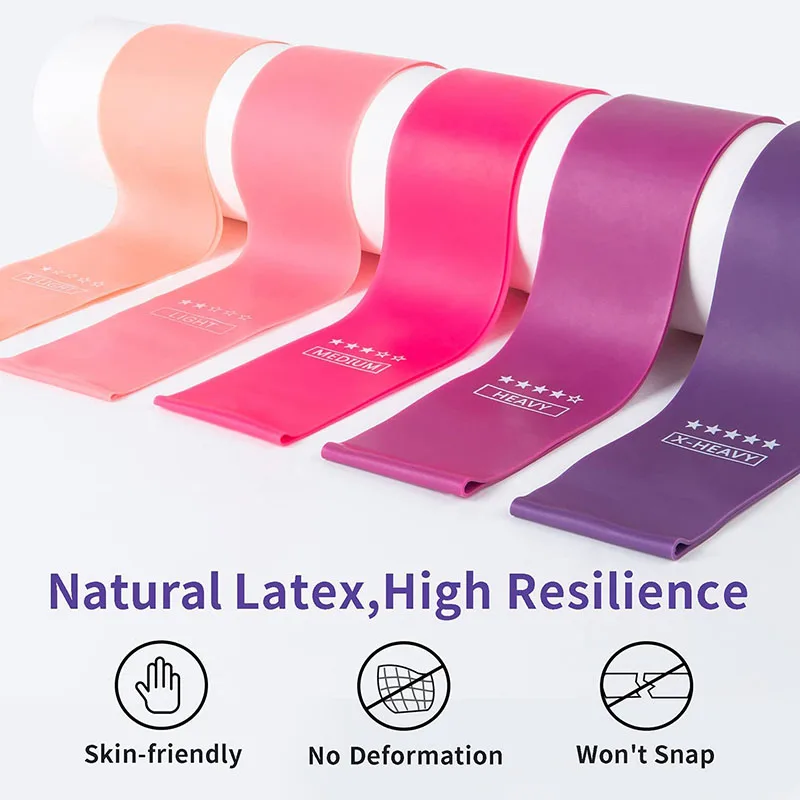 Resistance Loop Exercise Bands 5 Different Resistance Levels Elastic Band Suitable for arm Leg Stretching and Strength Training