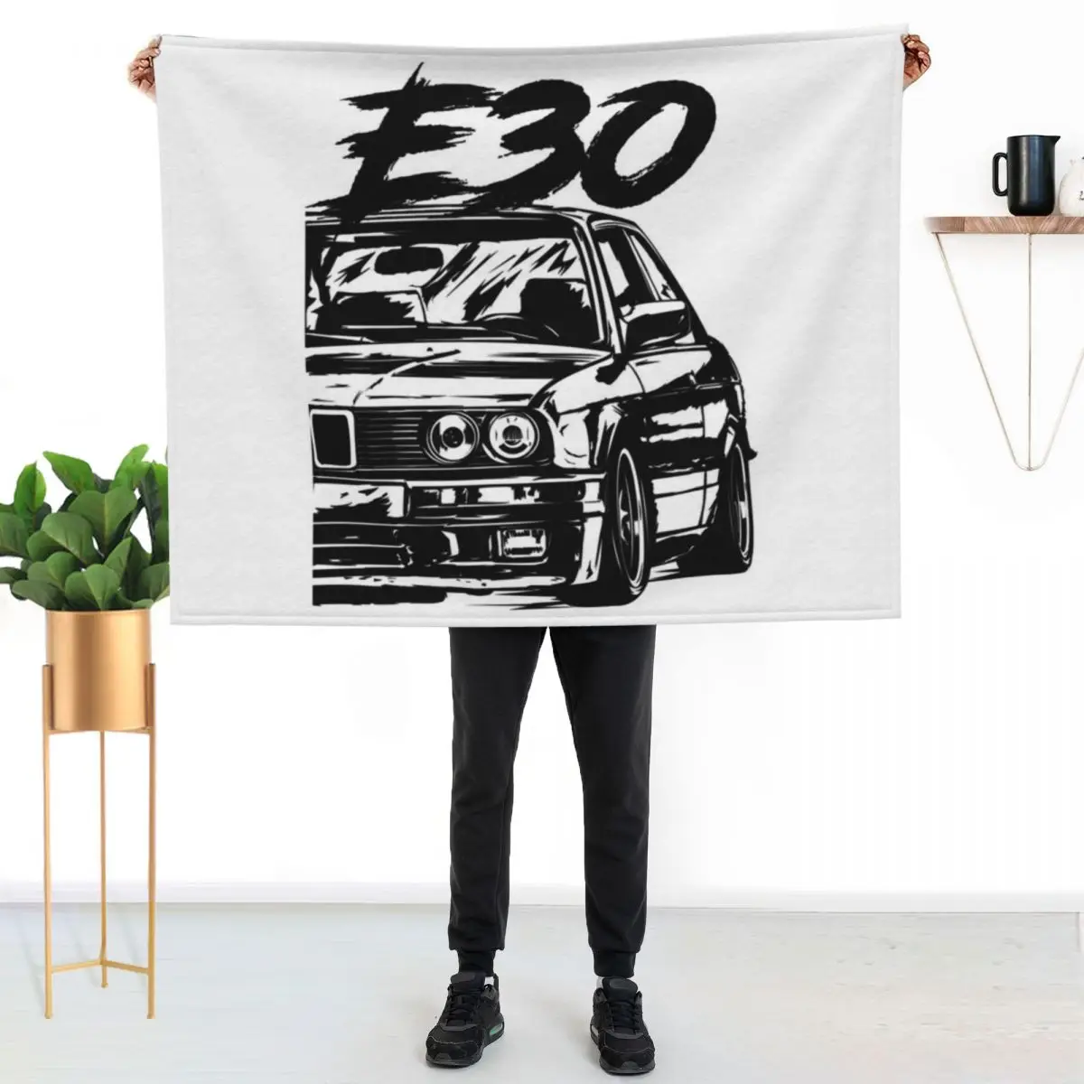 

E30 Dirty Style T-Shirt Throw Blanket Cozy Napping Blanket Gift for Mom Dad