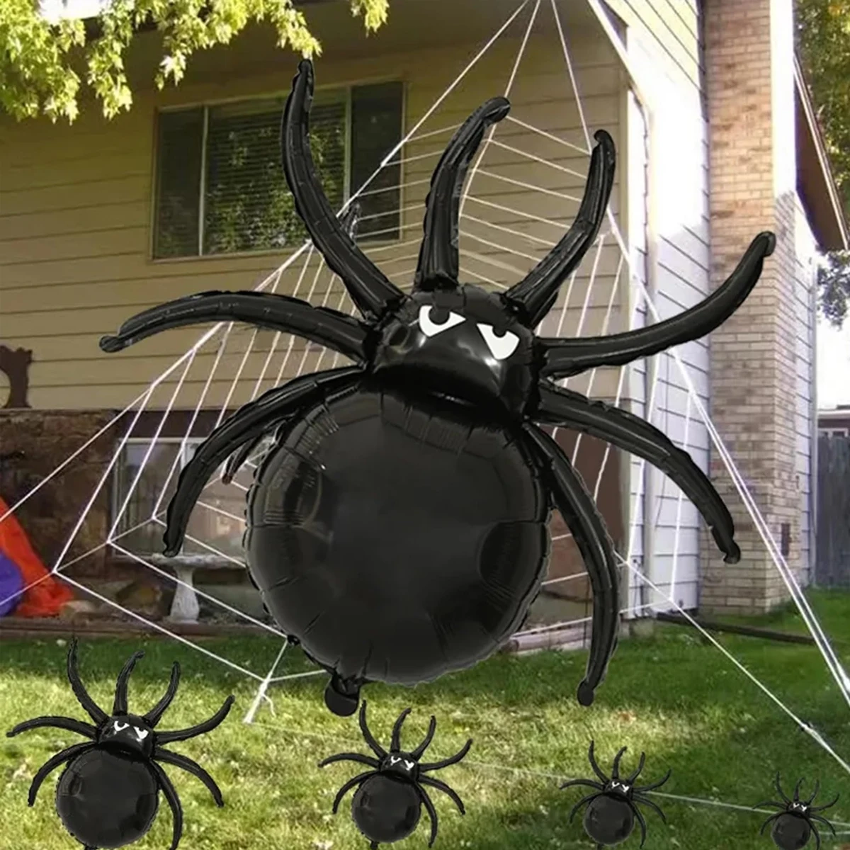 3pcs Halloween black spider balloons, Halloween party, spider theme decoration birthday party supplies