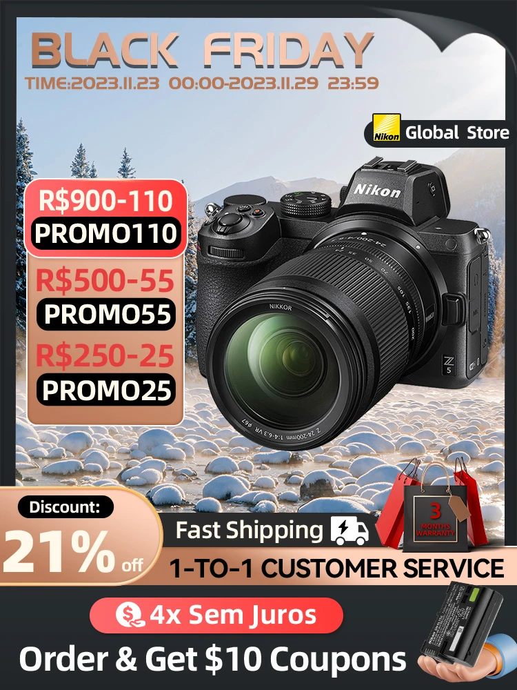 Nikon Z5 FX Mirrorless Digital Camera HD Video Professional Photo Camera Or Ftz II Kit Record The Growth Of Children Z 5