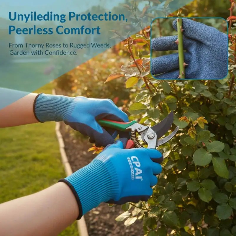 1 Pair Waterproof Gardening Gloves Anti-Stab Anti-Puncture for Florists Home Yard Planting Pruning Tasks