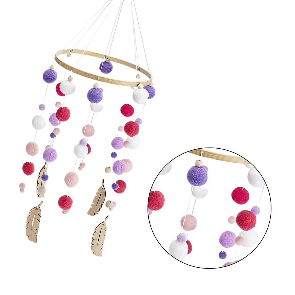 

1pc Wind Chime Decor White Red Purple Hairball String Pendant Wall Hanging Room Ornament Bohemian Home Decor Living Room Bedroom