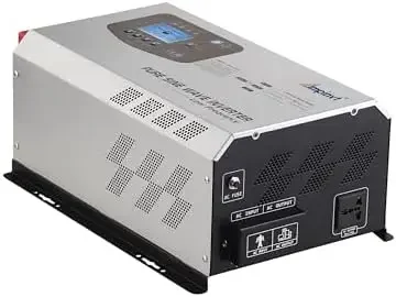 3000W Peak 9000W Pure Sine Wave Power Inverter Charger,DC 12V to 120V AC สําหรับ Home RV Camper พร้อมจอแสดงผล LCD,ต่ําความถี่