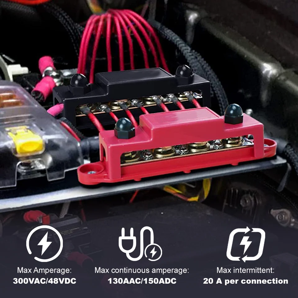 Bloc de distribution d'alimentation 12V-48V DC BusBar 250A Bloc de distribution d'alimentation 12V-48V DC BusBar 250A