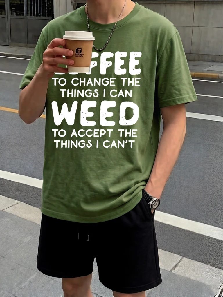 

Coffee To Change The Things Prints Sport Gym Cool Shorts Of Men Set Cotton Breathable 16 Color Tees Summer Soft Basics Clothes