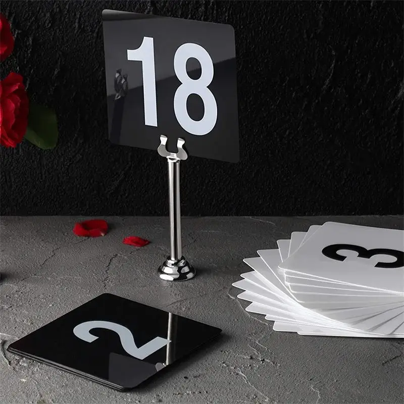 1-100 Double Side Plastic Table Sign Numbers Card White Black Number Wedding Party Accessories Seat Cards Restaurant Supplies