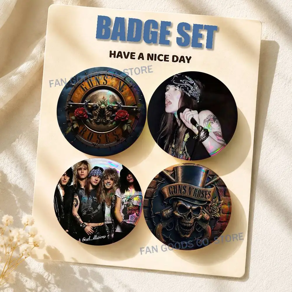 

Band G-Guns N Roses 2-piece set Pins Backpack Clothes Jewelry Accessories Cartoon Round Brooch Button Badge Fans Collection Gift