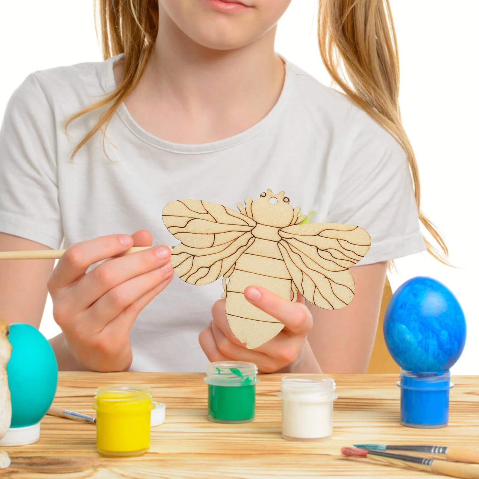 

80pcs Blank Wood Chips Craft Slices Spring Shape Decorations Unfinished Wooden Cutouts DIY Projects Home Accessories