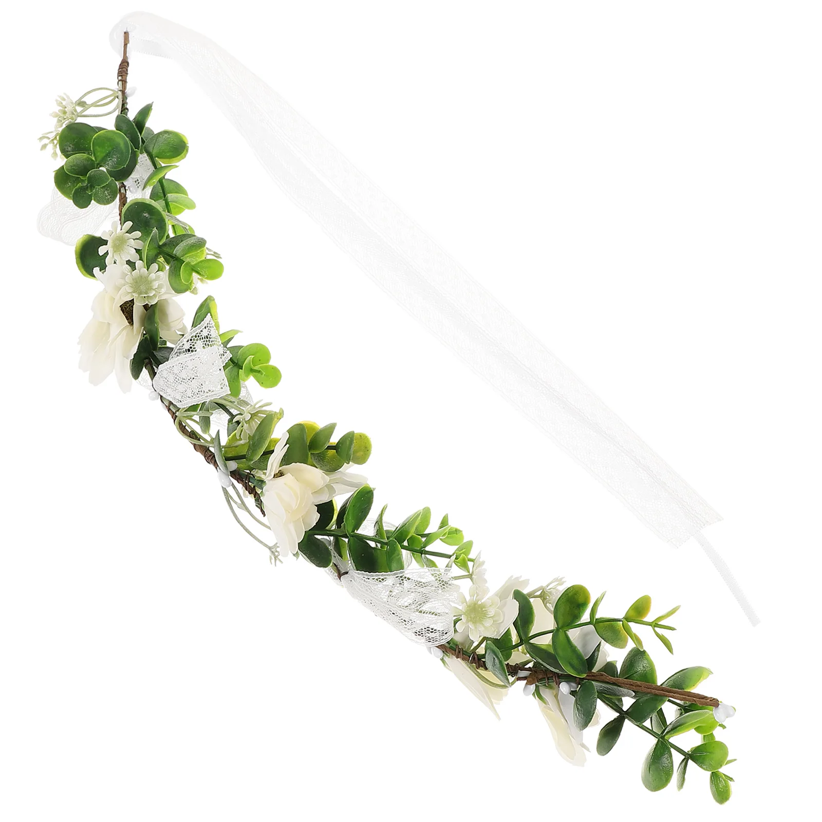 

Floral Crown Bridal Elegant Flower Headband Wedding Photo Prop Festival Hair Wreath Fairy Headpiece Leaf Crown Party Decoration
