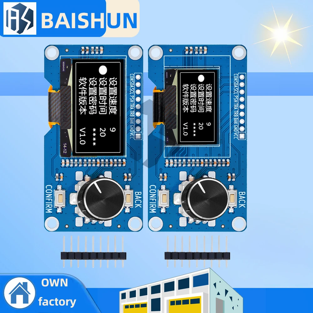 0,96/1,3 inch wit oled-scherm gecombineerd met EC11 roterende encodermodule IIC-interface voor Arduino