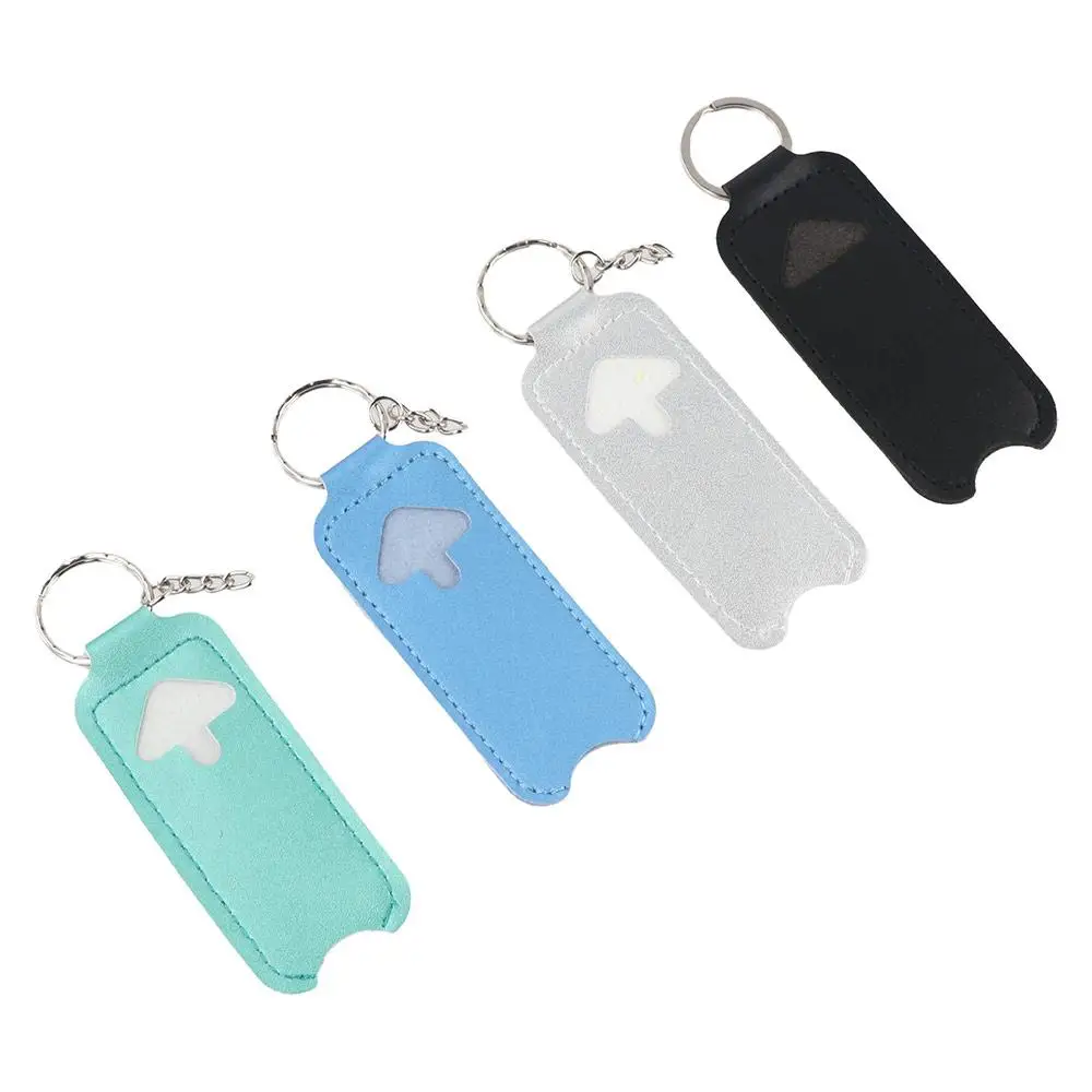 Outdoor Keychain Lipstick Bag PU Leather Mini Lip Balm Holder Portable Multifunctional Lip Gloss Bag Women