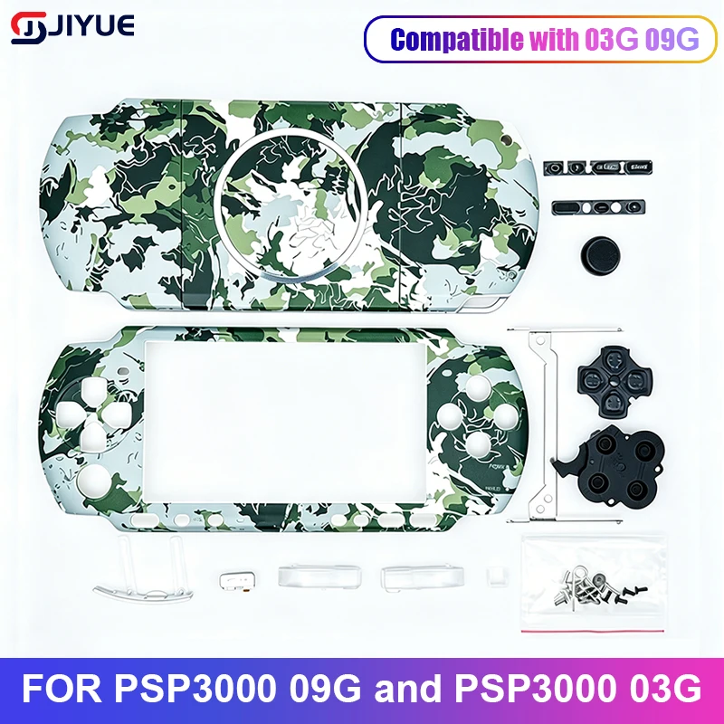 

Camouflage Full Housing Shell Case Replacement for PSP3000 with Buttons Kit Repair Parts With 09G 03G Motherboard