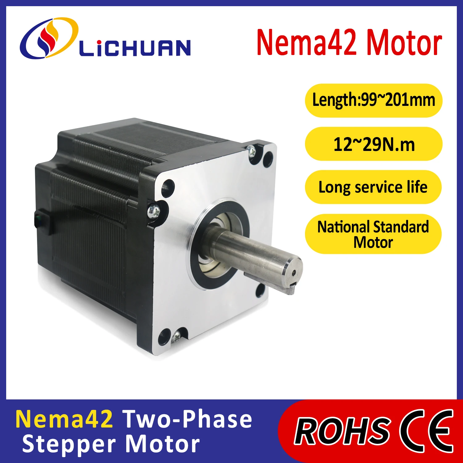 Lichuan DC24V 6/6.5A 12/15/22/29N.m Stepper OpenLoop Motor 2Phase Nema42 DC Open Loop Stepper Motors for 3C Electronic Equipment