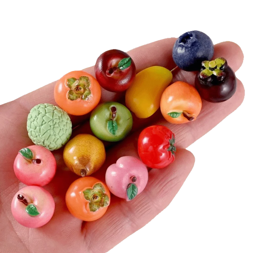 Not Hole Beads Fruit Necklace Accessories Stackable Colorful Beads Fruit Beaded accessories Exaggerated for Not Hole