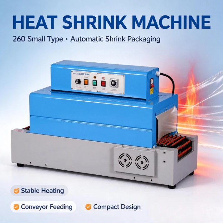Infrared Heat Shrink Wrap Machine 260mm Automatic Tunnel Packaging Equipment Small Film Wrapping Sealer for POF PVC Sleeves