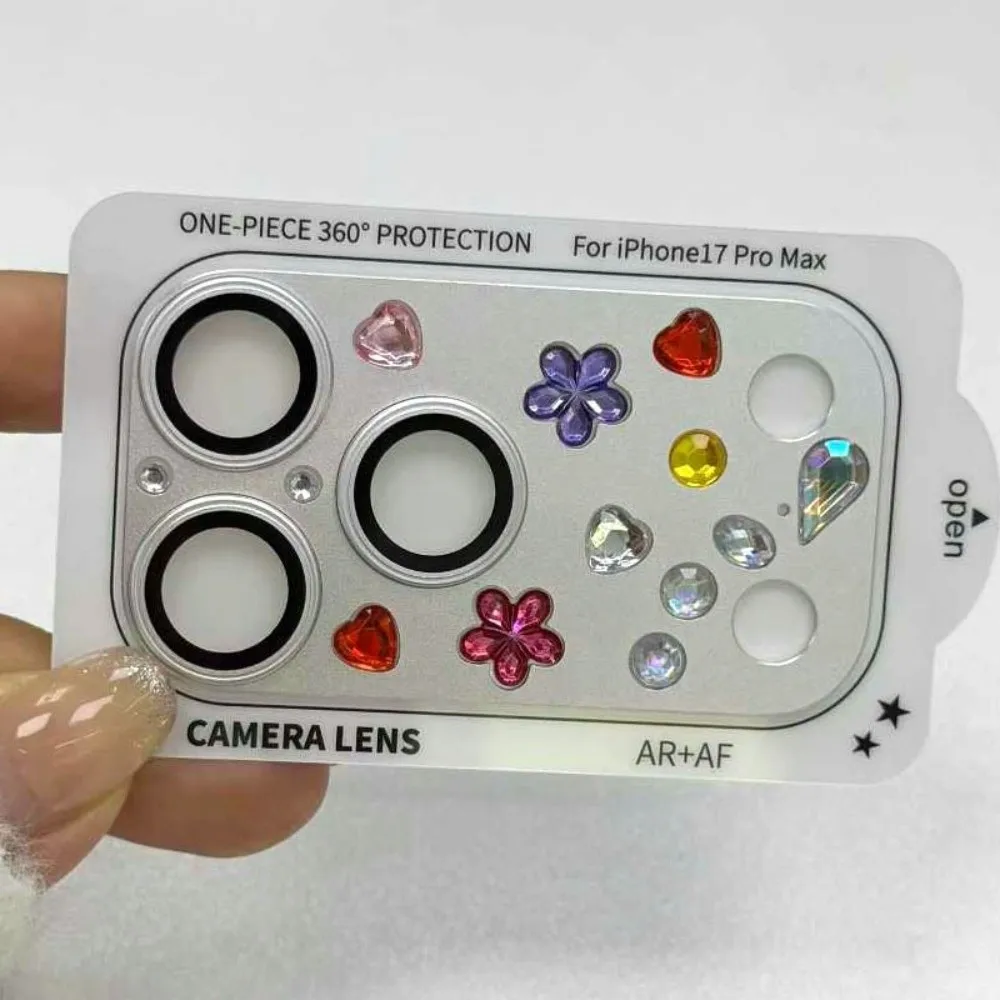 

Glitter Camera Lens Cover Full Cover Anti Scratch Lens Protective Film Rhinestone Decor for iPhone 17Pro/17 Pro Max